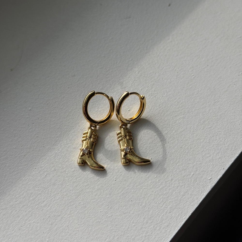Altar'd State Gold Western Boot Earrings